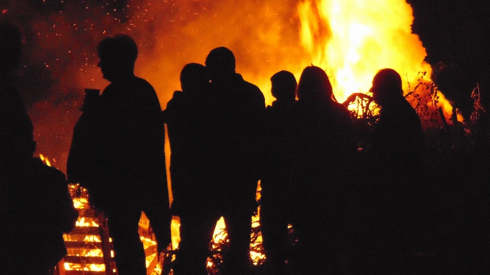 Natur silhouette sammeln menschen