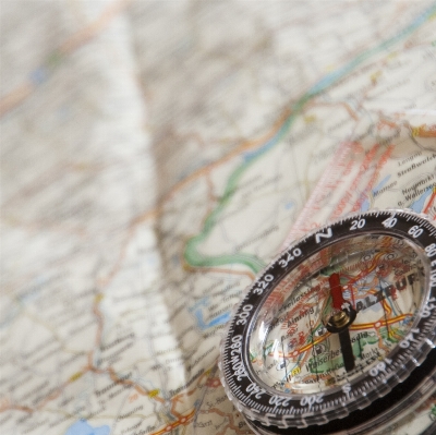 Hand vehicle compass map Photo