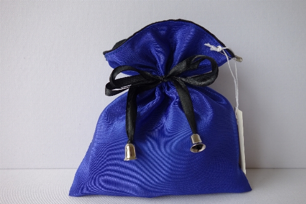 Purple money bag blue Photo