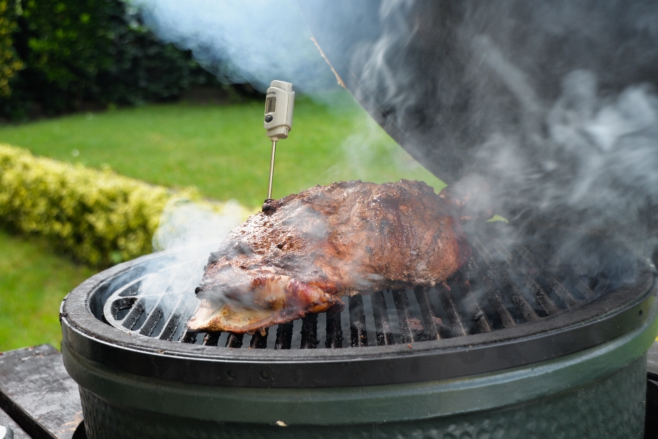 Plato alimento cocinando barbacoa
