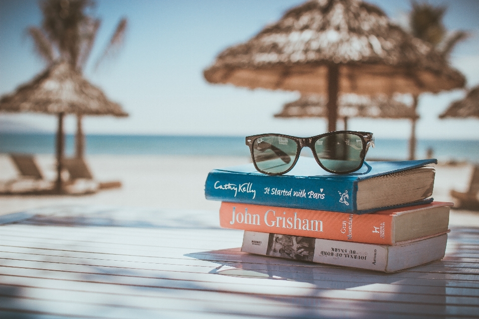 Beach ocean reading vacation