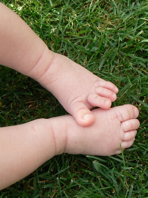 Hand grass girl lawn Photo