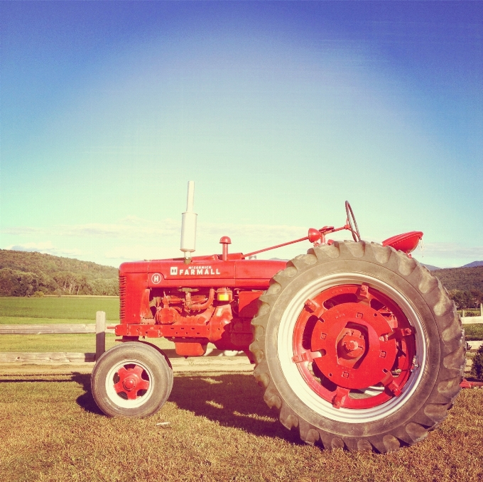 Tracteur champ cultiver antique