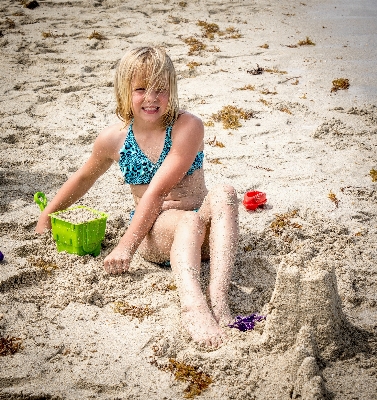 Hand sand person people Photo