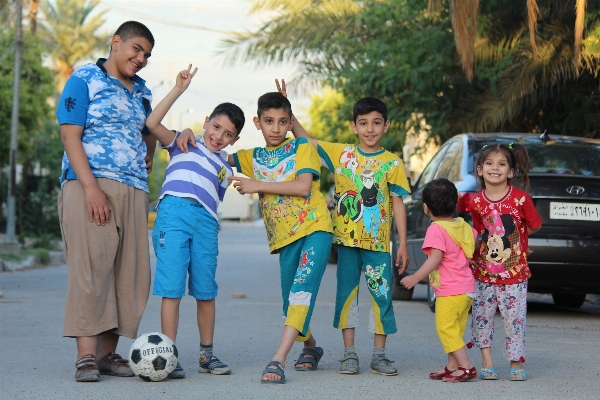 People play summer neighborhood Photo