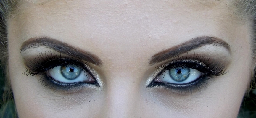 Blue makeup eyebrow eyelash Photo