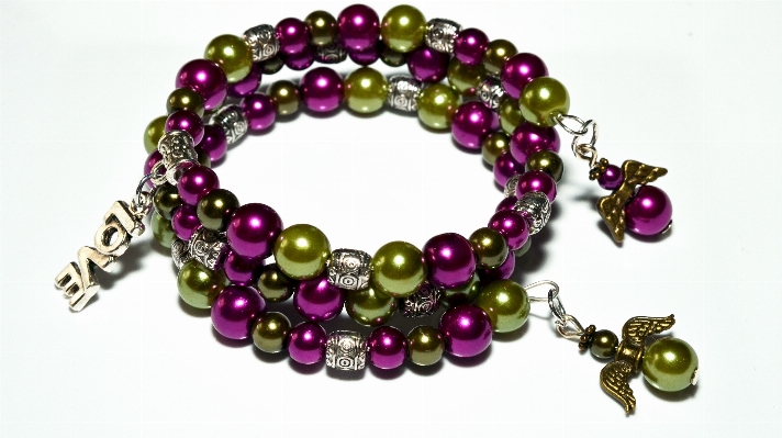 Purple green bead jewelry Photo