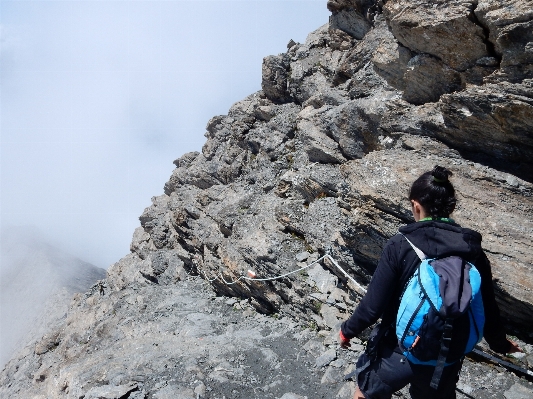 Rock walking mountain rope Photo