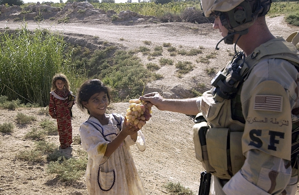 People fruit military gift