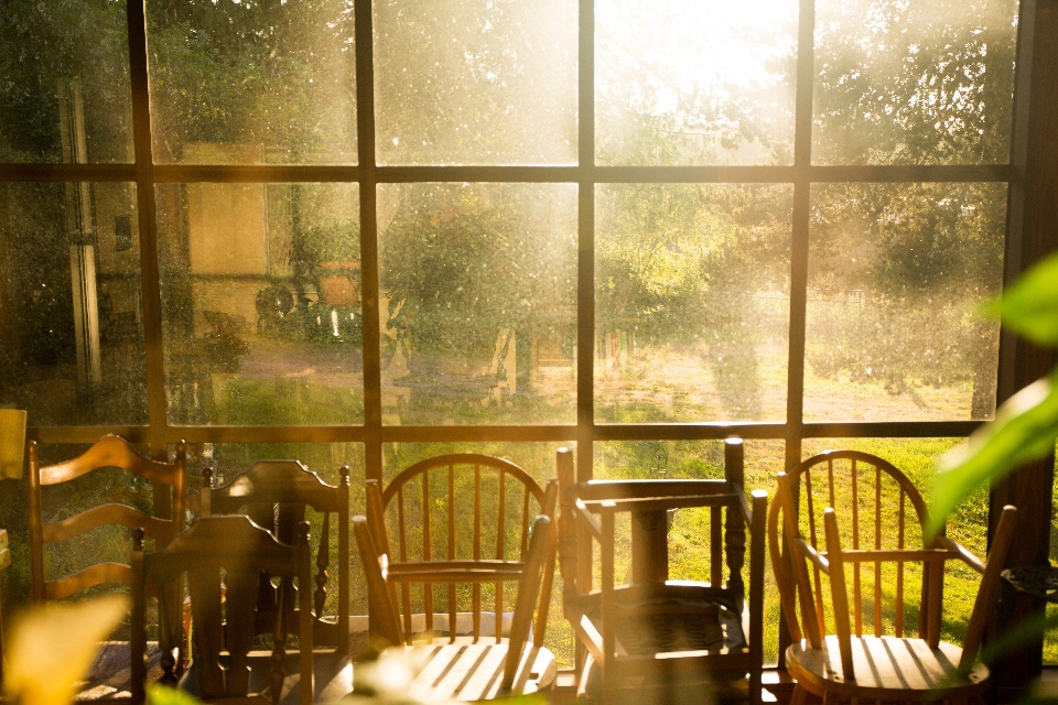 Luz de sol ventana cocina