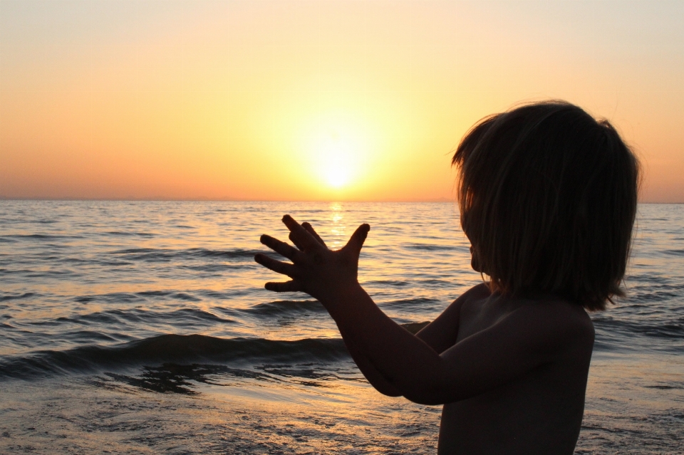 Hand beach sea coast