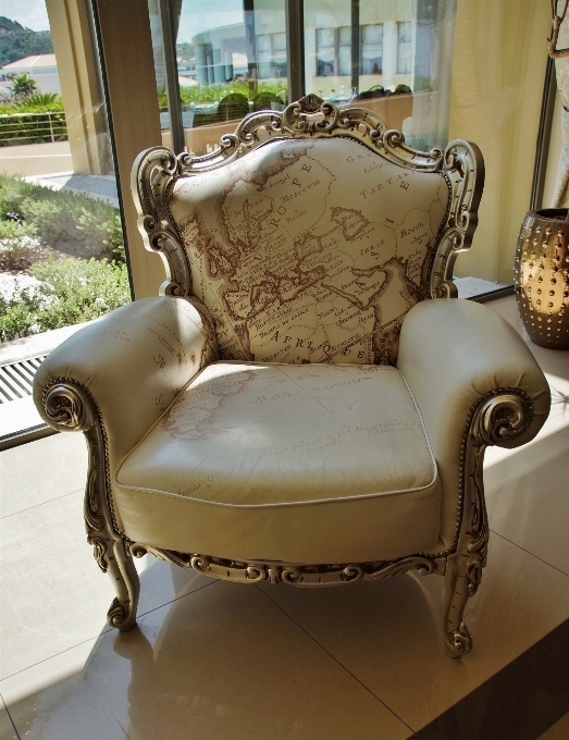 Leather antique chair living room