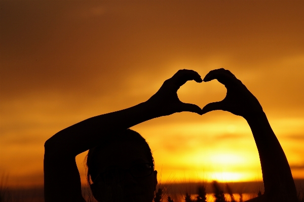 Hand horizon silhouette light Photo