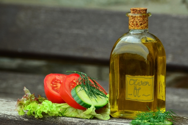 Glass food salad mediterranean Photo