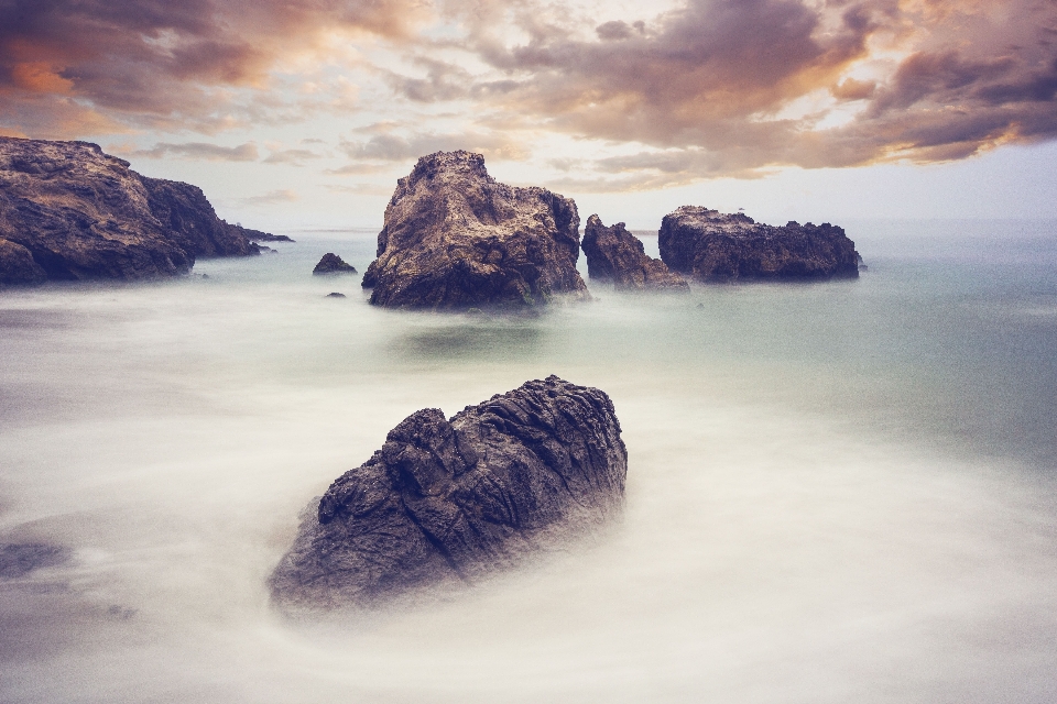 Beach landscape sea coast