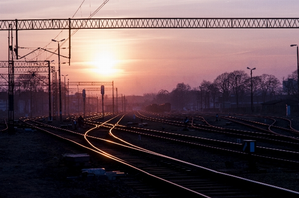 Glowing technology track railway Photo