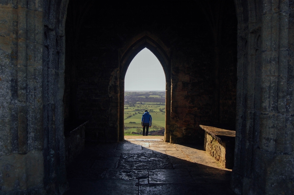 Man landscape silhouette light