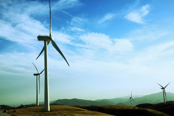 Sky windmill wind machine Photo