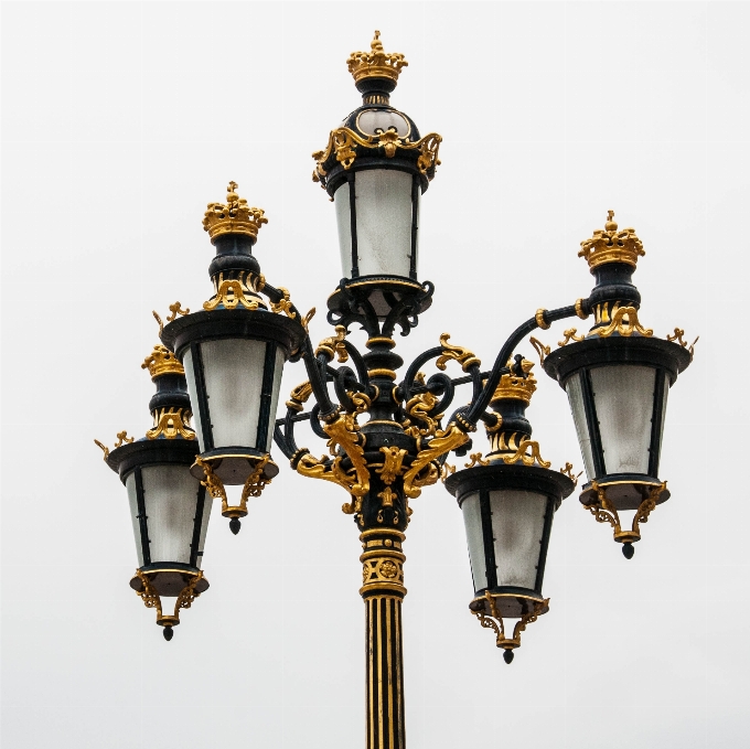 Golden lantern street light lamp