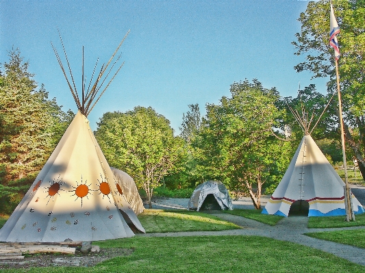 Summer park camping tent Photo