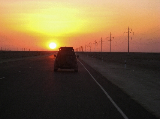 Sand horizon sunrise sunset Photo