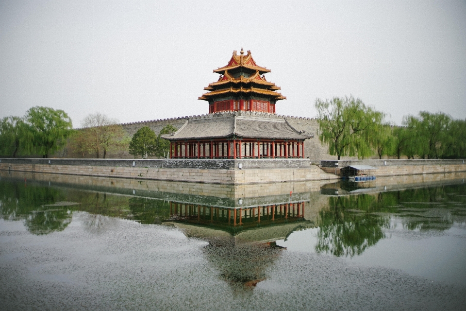 River reflection tower landmark