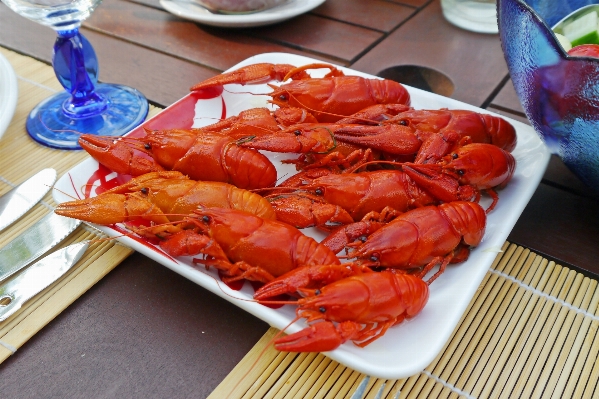 Table food red seafood Photo