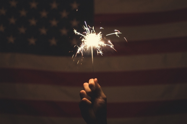 Hand light night sparkler Photo