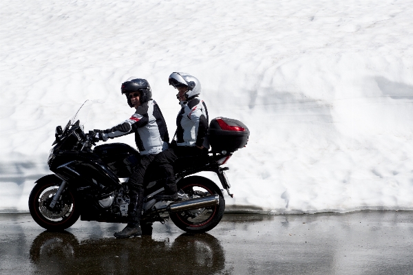 Snow winter car bicycle Photo