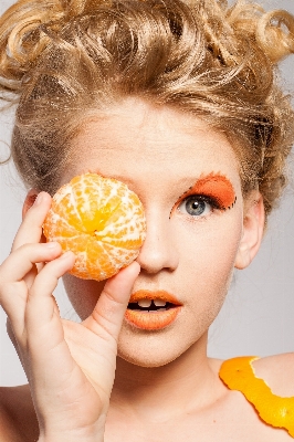 Woman hair fruit flower Photo