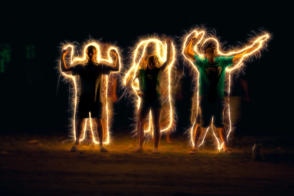 Sparkler dance pyrotechnics light painting