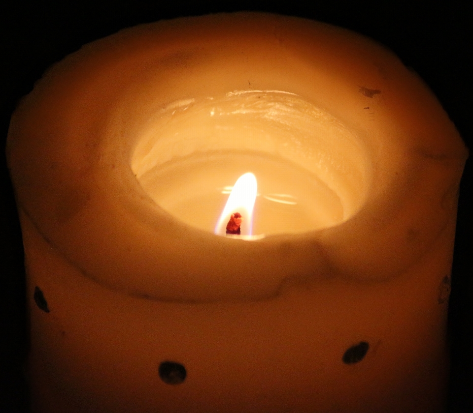 Light flame yellow candle