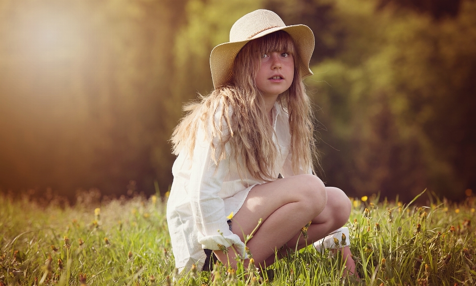 Natura erba persona ragazza