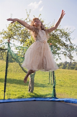 Person girl flower jump Photo