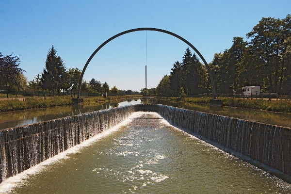 Water waterfall bridge dawn Photo