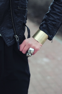 Hand leather ring spring Photo