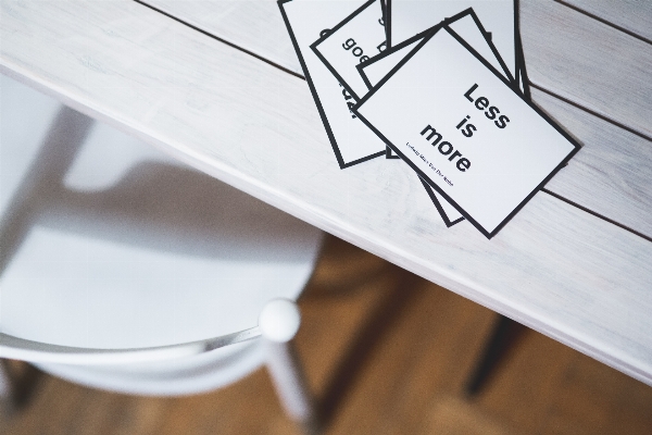 Desk table wood white Photo