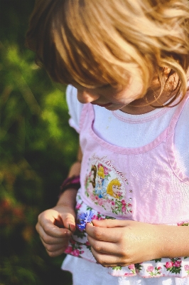 Hand person girl hair Photo