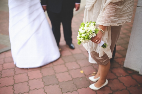 Man woman white flower Photo