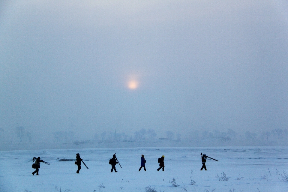 Mare nevicare inverno gruppo