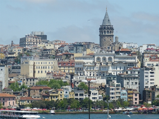 Sea coast skyline town Photo