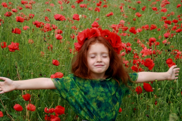 Grass plant girl field Photo