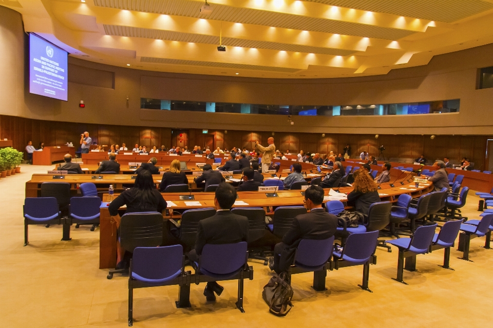 Auditorium meeting audience meal