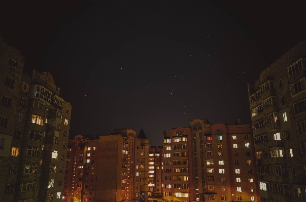 Architecture skyline night cosmos Photo