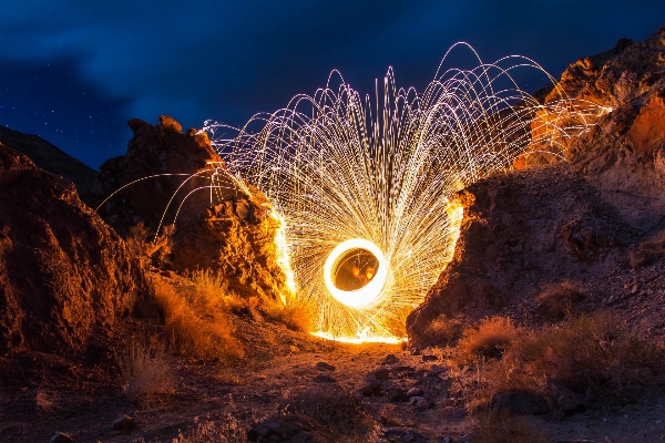 Rock light night wheel Photo