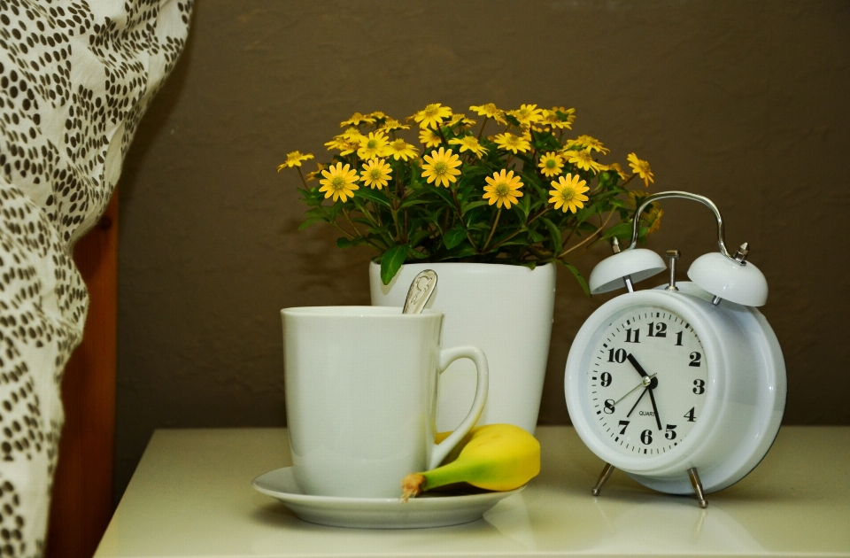 Fleur réveil tasse céramique
