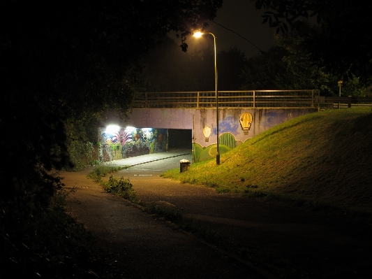 Light bridge street night Photo