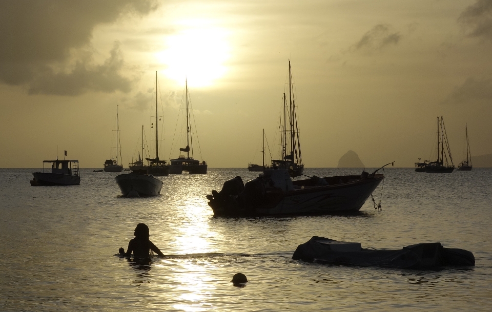 Man sea coast water