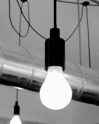 Light black and white glass bulb Photo