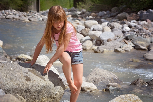 Water nature rock walking Photo